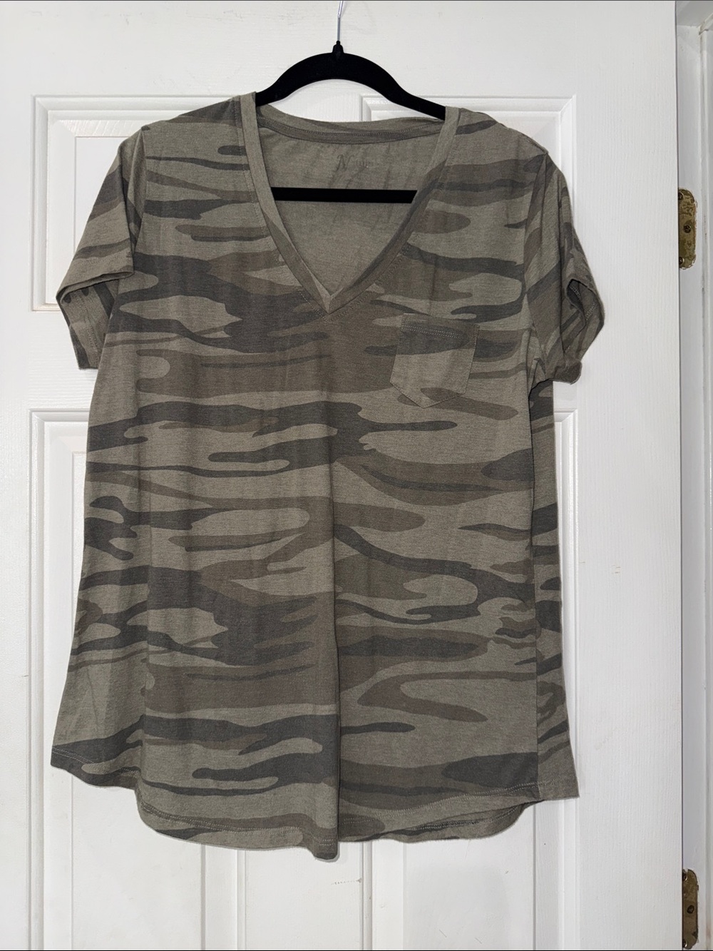 Natural Reflections Olive Camo V-Neck Pocket Tee